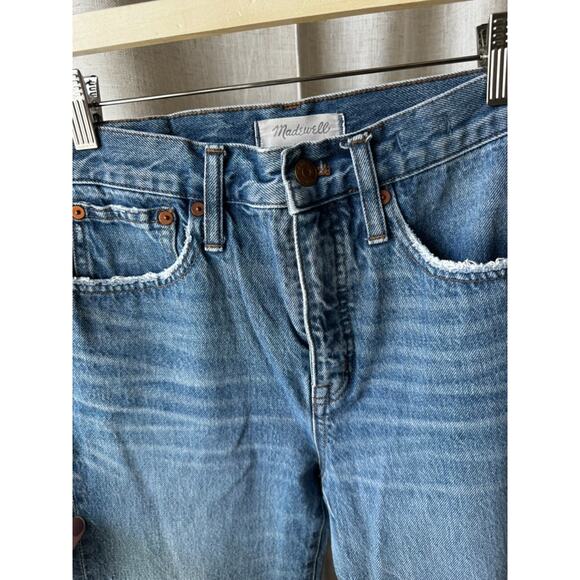 Madewell Classic Straight Jeans | Distressed Ripped Knee Size 26 - Picture 3 of 8